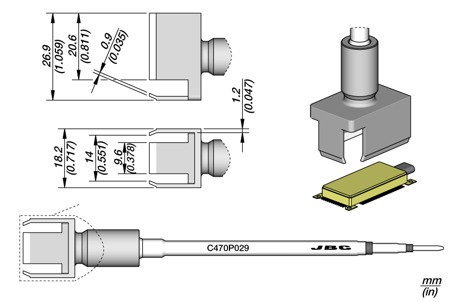 C470P029 - Fiber Coupled Chip Cartridge 9.6 x 20.6